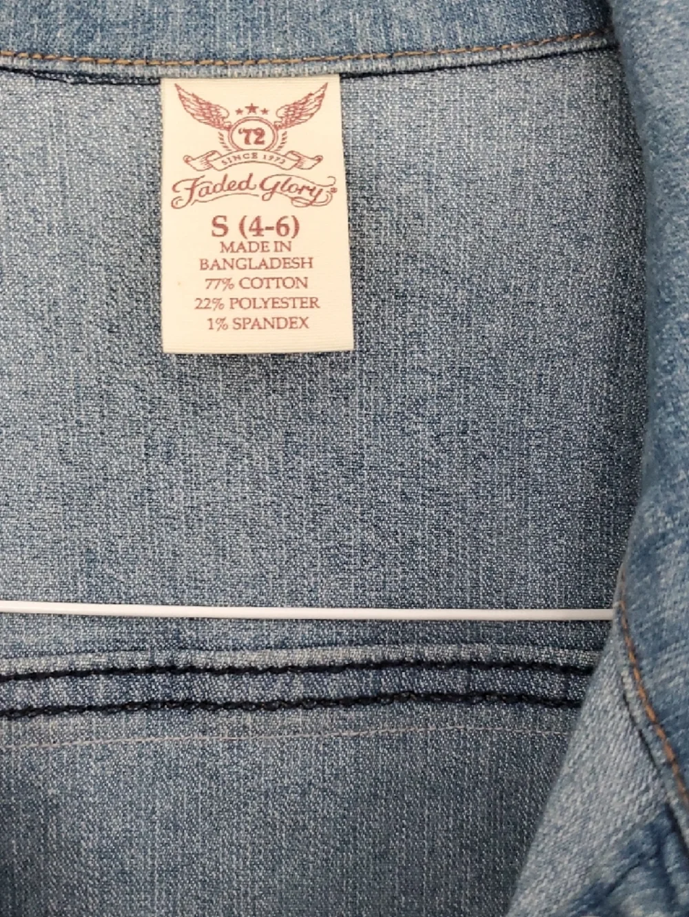 Faded Glory Light Blue Denim Jacket With Comics On Back - Picture 3 of 4